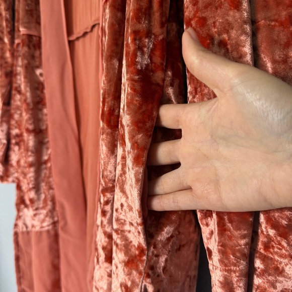 Rust Velvet Open-Front Women's Topper - Picture 7 of 8